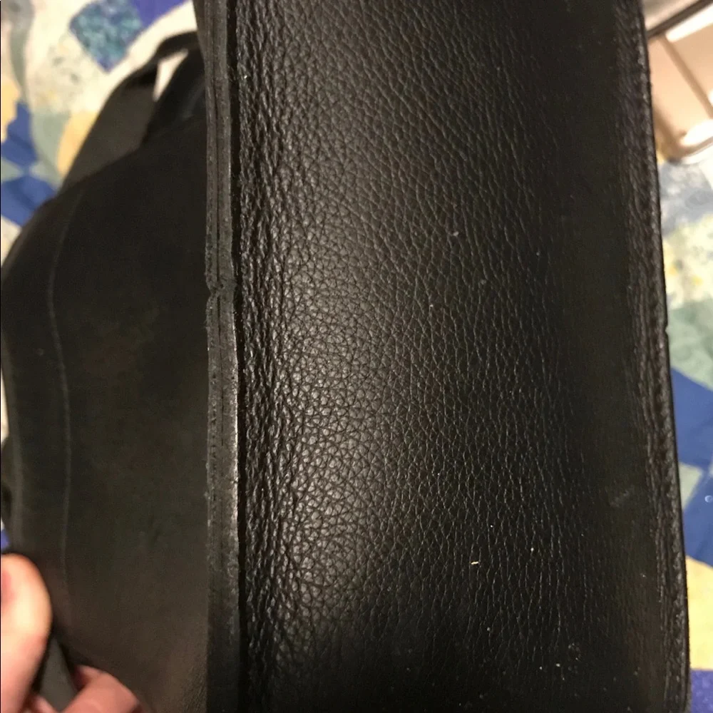 Harley Davidson motorcycles, Black Leather Purse, Embroidered Logo - Picture 5 of 7